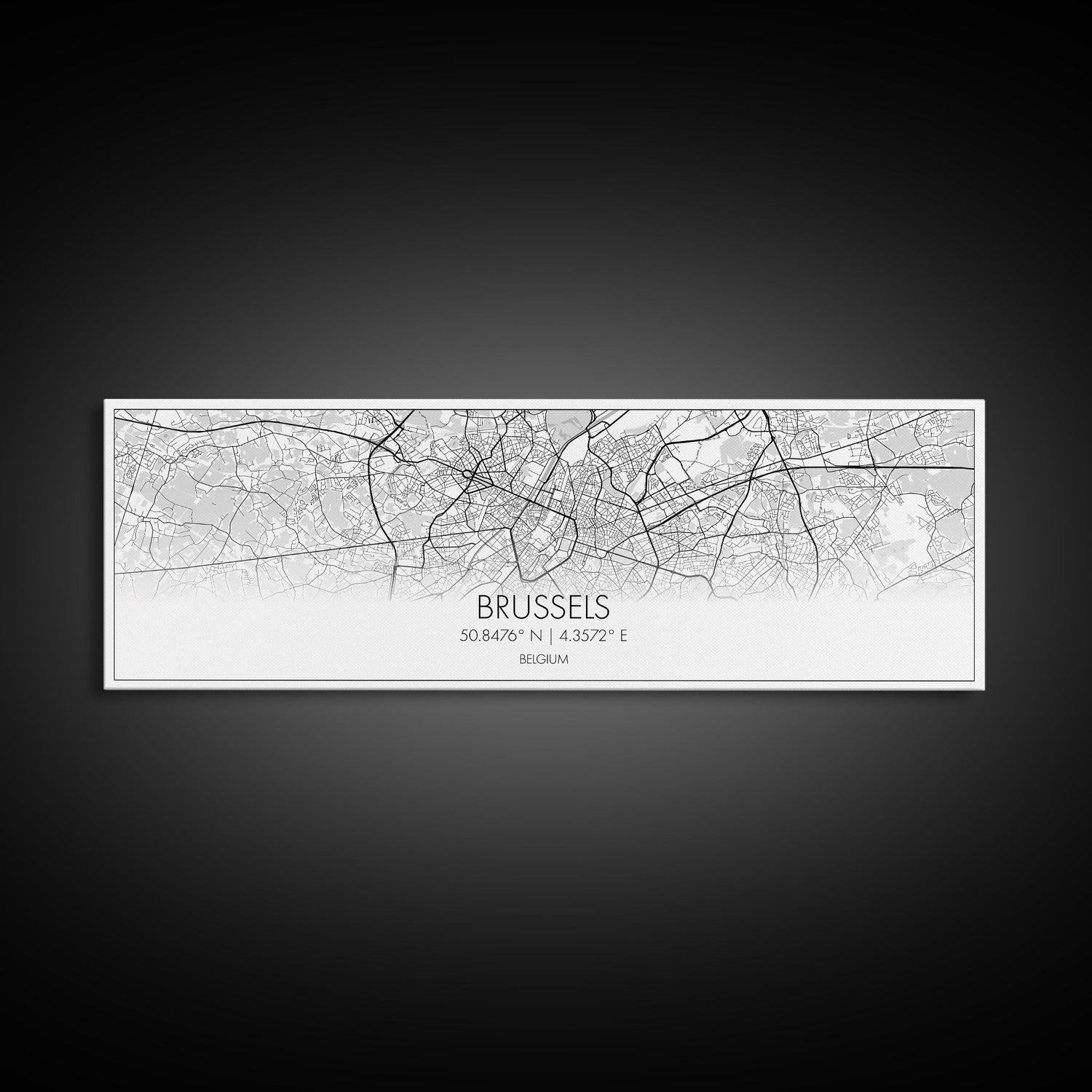 Panoramic Brussels City Map, Belgium Art, Map Print, Minimalist Wall Art, Canvas Art, Housewarming Gift, Street Map Art, Closing Gift