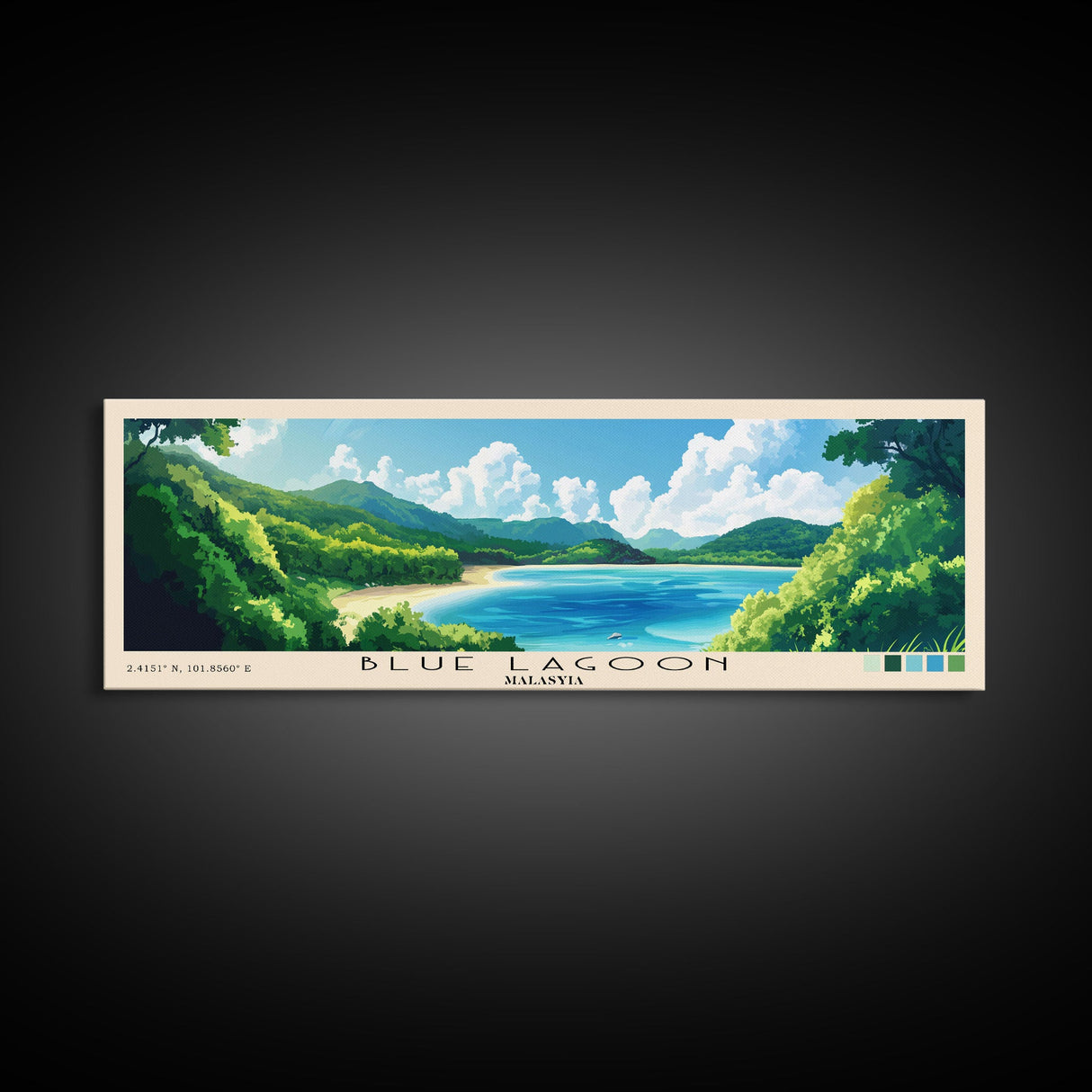 Blue Lagoon, Malasyia Panoramic Print, Vacation Gift, Malasyia Wall Art, Vacation Wall Art, Vacatation Memories, Beach Decor, Beach Or Lakehouse Art