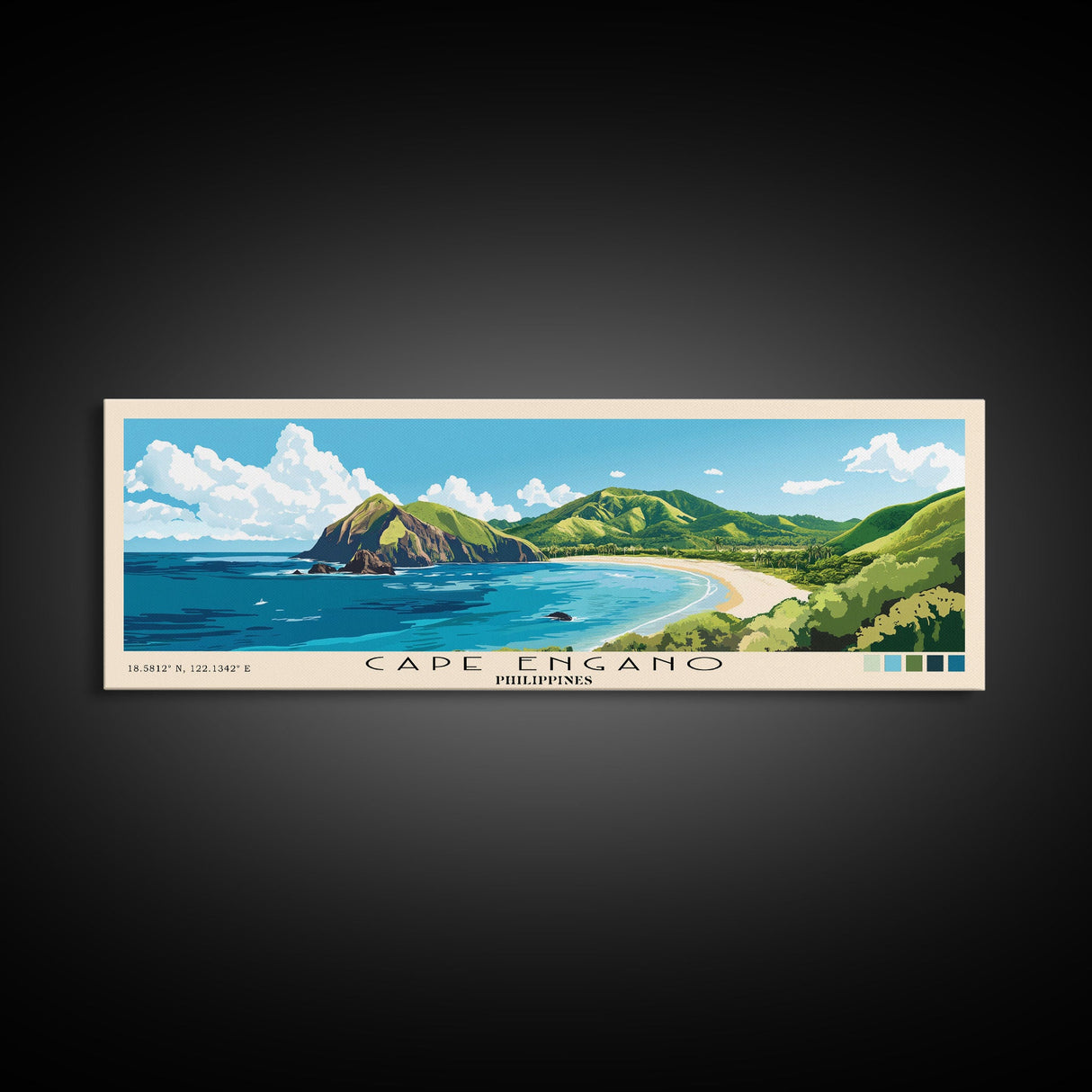 Cape Engano, Philippines Panoramic Print, Vacation Gift, Philippines Wall Art, Vacation Wall Art, Vacatation Memories, Beach Decor, Beach Or Lakehouse Art