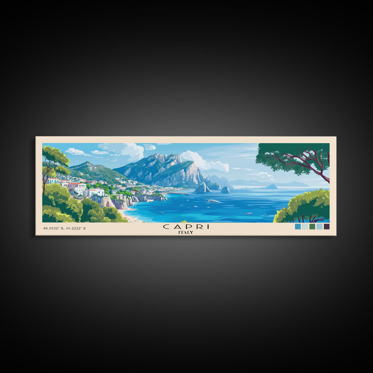 Capri, Italy Panoramic Print, Vacation Gift, Italy Wall Art, Vacation Wall Art, Vacatation Memories, Beach Decor, Beach Or Lakehouse Art