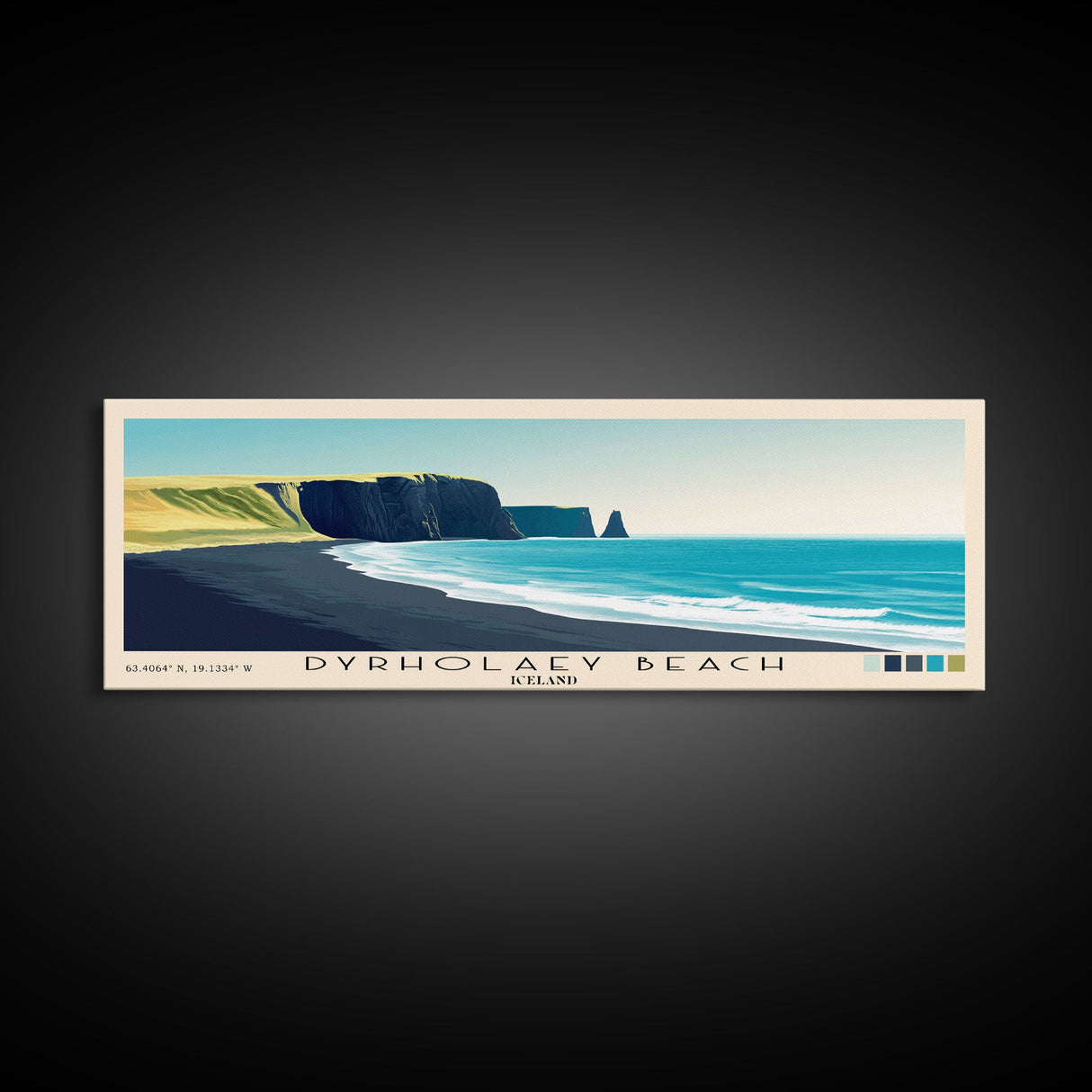 Dyrholaey Beach, Iceland Panoramic Print, Vacation Gift, Iceland Wall Art, Vacation Wall Art, Vacatation Memories, Beach Decor, Beach Or Lakehouse Art