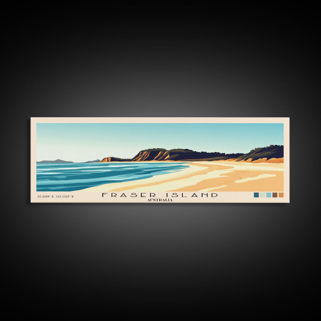 Fraser Island, Australia Panoramic Print, Vacation Gift, Australia Wall Art, Vacation Wall Art, Vacatation Memories, Beach Decor, Beach Or Lakehouse Art