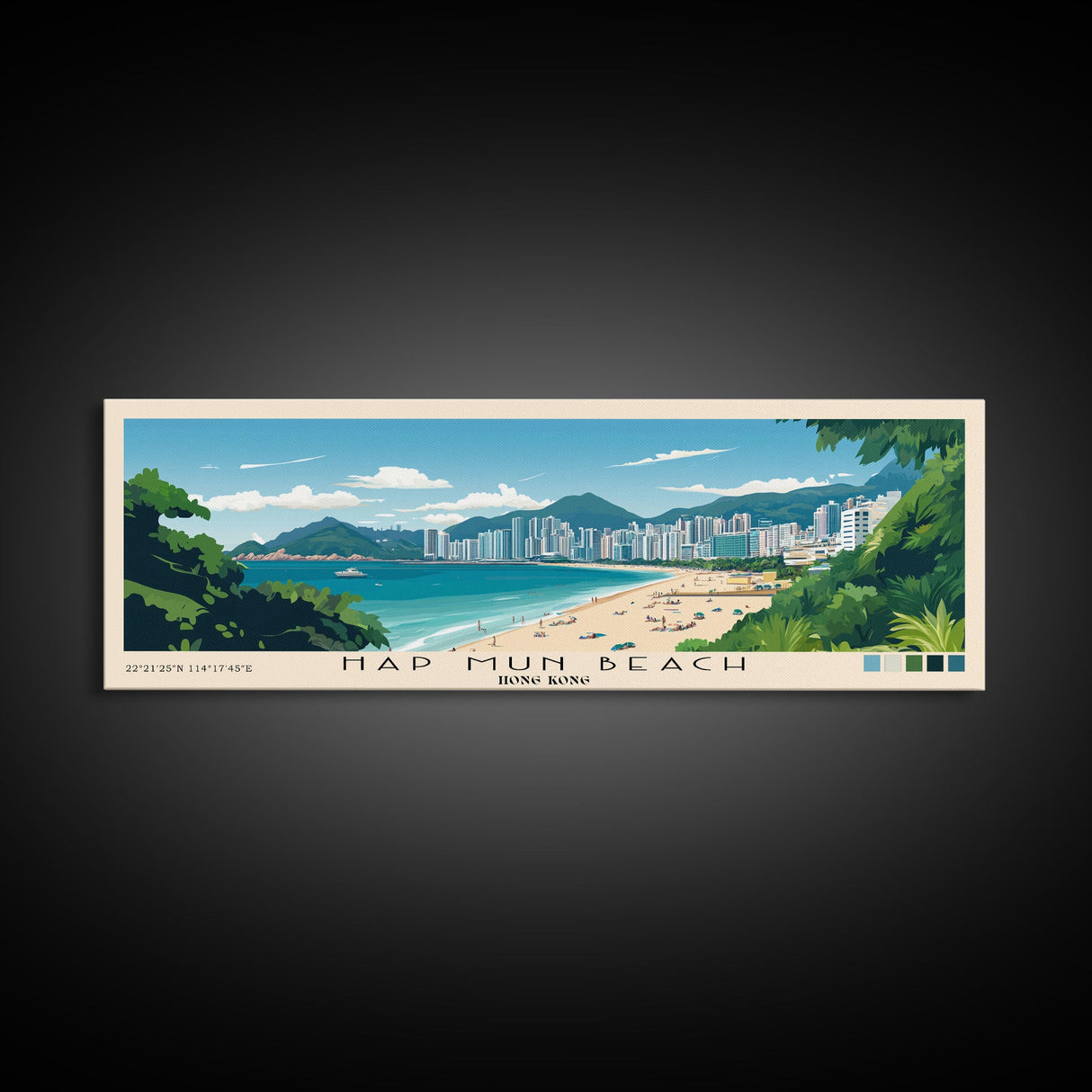 Hap Mun Beach, Hong Kong Panoramic Print, Vacation Gift, Hong Kong Wall Art, Vacation Wall Art, Vacatation Memories, Beach Decor, Beach Or Lakehouse Art