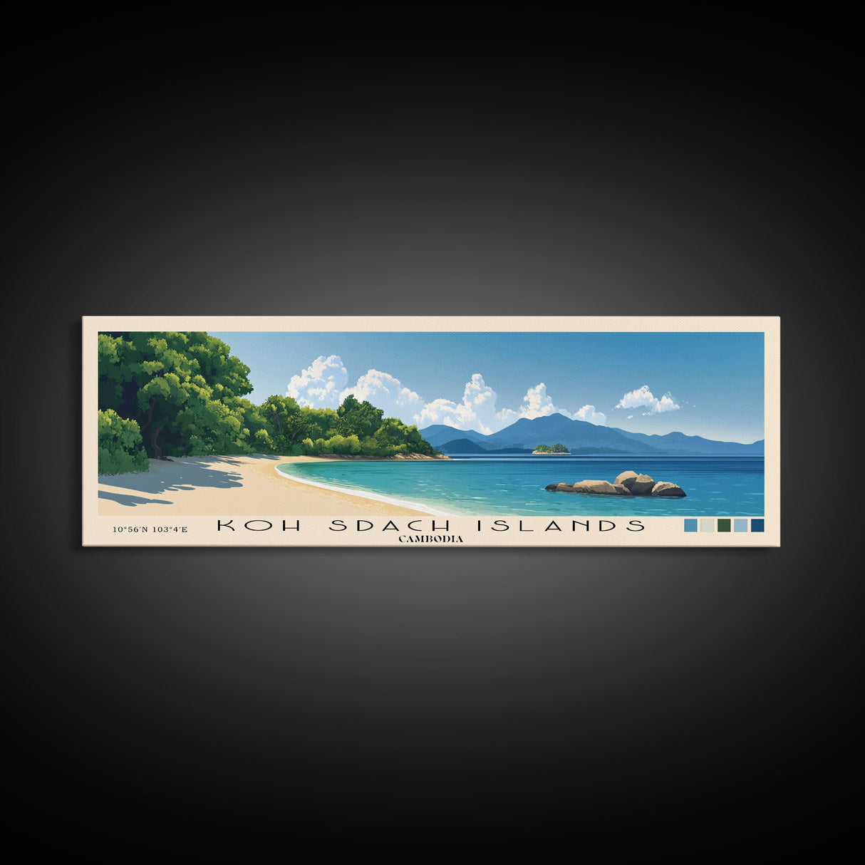Koh Sdach Islands, Cambodia Panoramic Print, Vacation Gift, Cambodia Wall Art, Vacation Wall Art, Vacatation Memories, Beach Decor, Beach Or Lakehouse Art