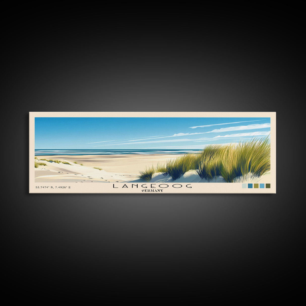 Langeoog, Germany Panoramic Print, Vacation Gift, Germany Wall Art, Vacation Wall Art, Vacatation Memories, Beach Decor, Beach Or Lakehouse Art