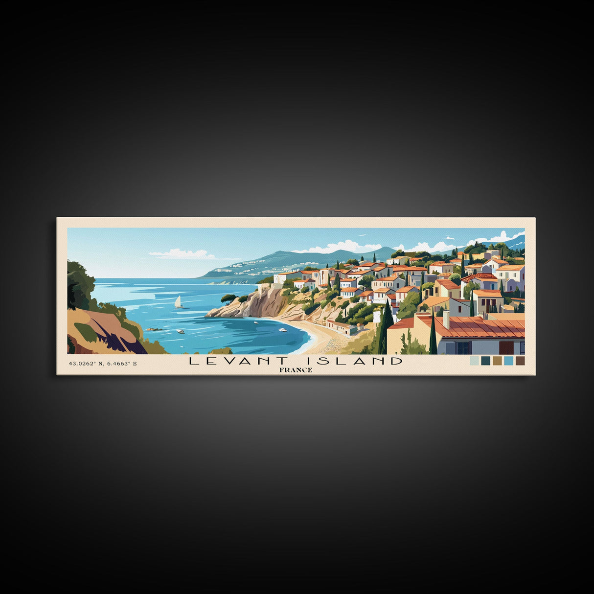 Levant Island, France Panoramic Print, Vacation Gift, France Wall Art, Vacation Wall Art, Vacatation Memories, Beach Decor, Beach Or Lakehouse Art