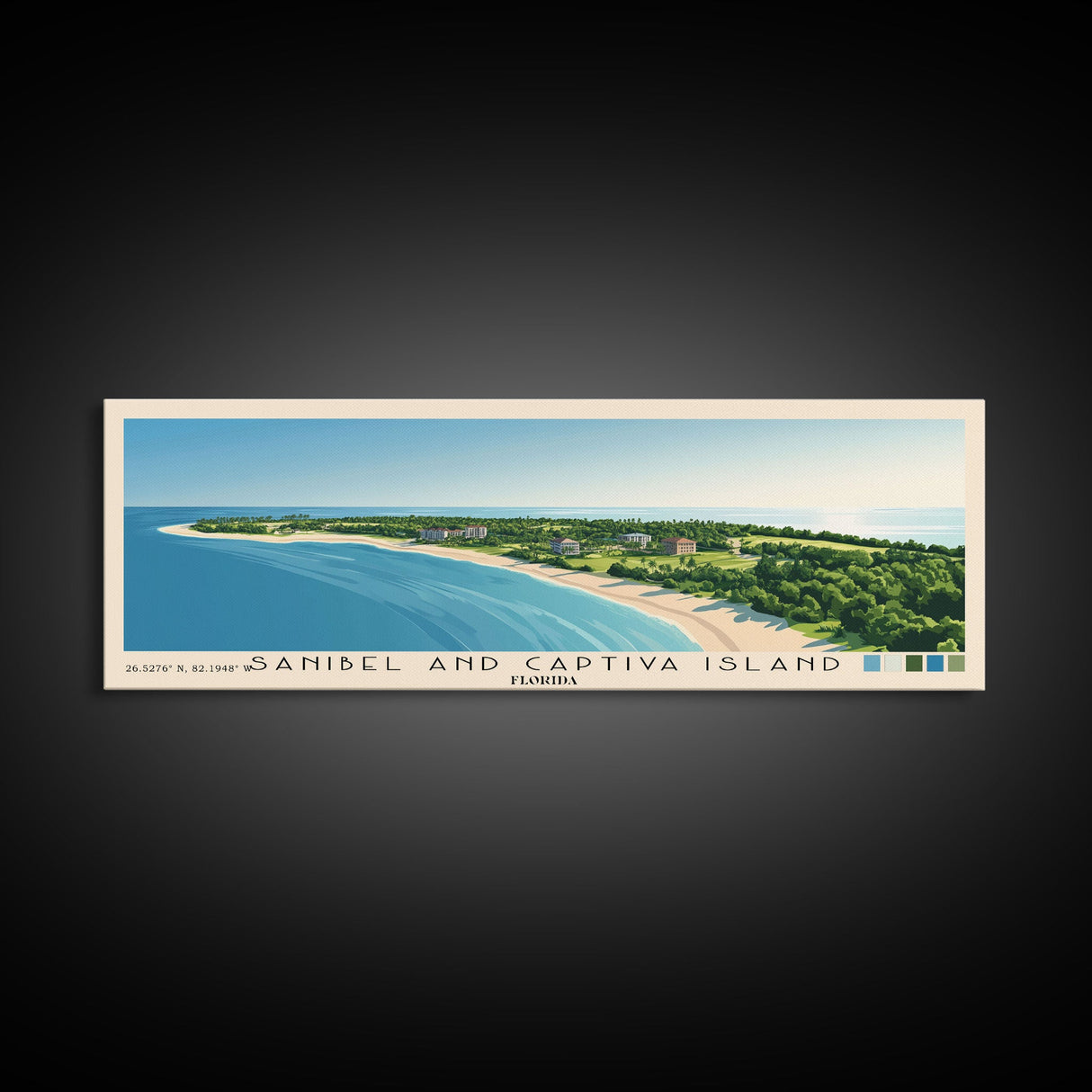 Sanibel and Captiva Island, Florida Panoramic Print, Vacation Gift, Florida Wall Art, Vacation Wall Art, Vacatation Memories, Beach Decor, Beach Or Lakehouse Art