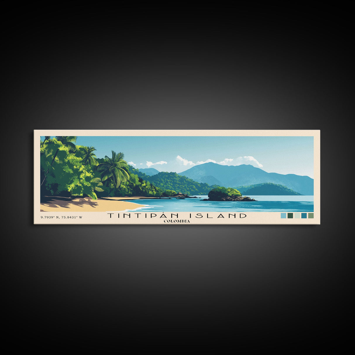 Tintipán Island, Colombia Panoramic Print, Vacation Gift, Colombia Wall Art, Vacation Wall Art, Vacatation Memories, Beach Decor, Beach Or Lakehouse Art