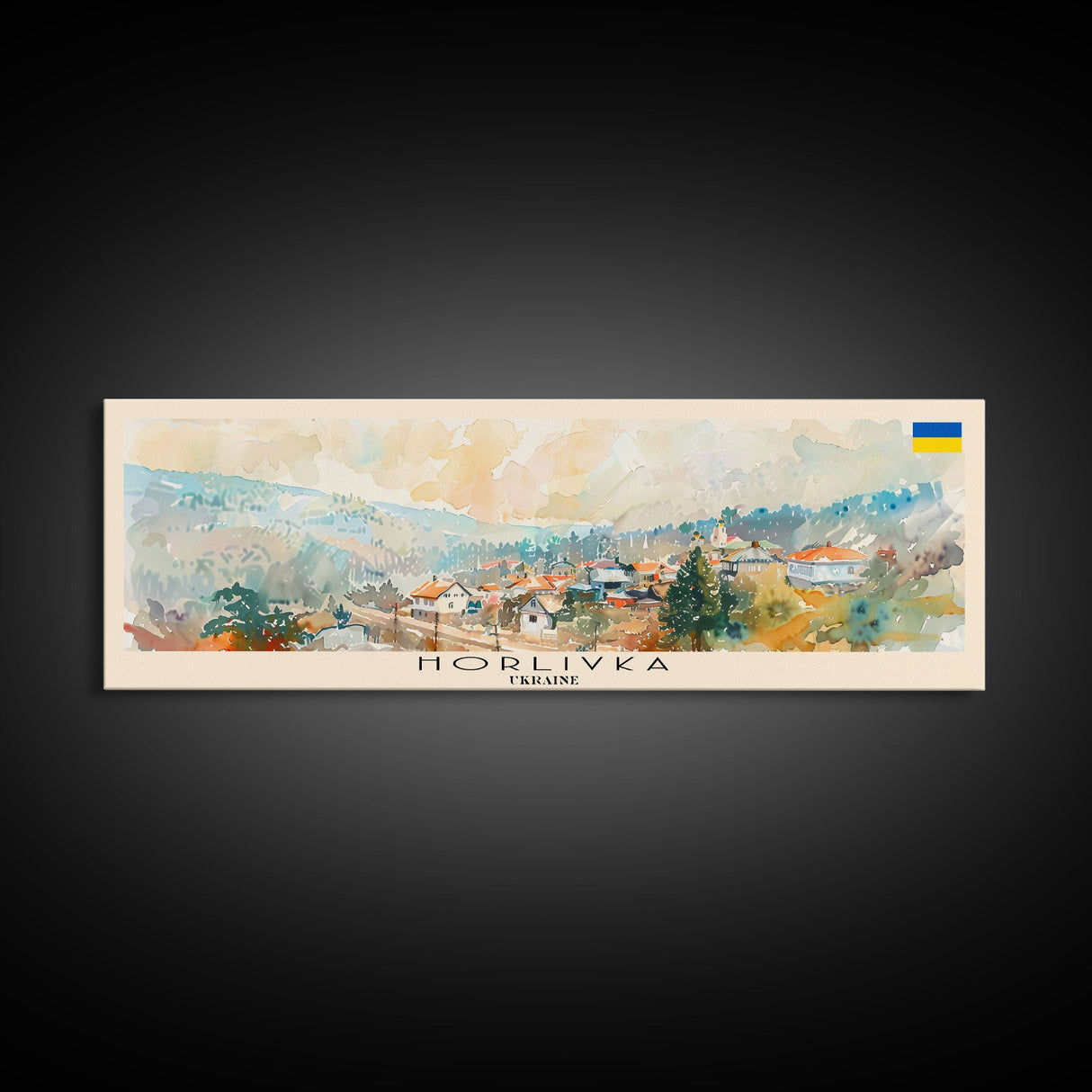 Horlivka Ukraine Wall Art, Panoramic Travel Poster, Panoramic Framed Canvas Print, City Wall Art, Wall Hanging Home Decor, Travel Art
