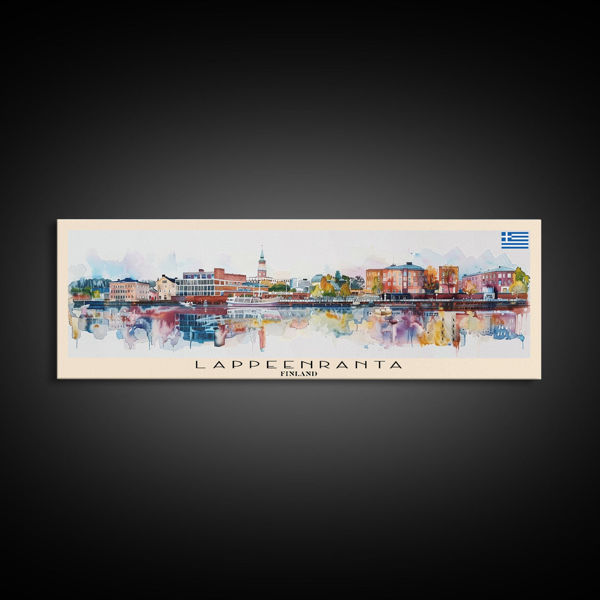 Lappeenranta Finland Panoramic Travel Poster, Framed Canvas Print or Metal Wall Art, Travel Art, Home Decor, Panoramic Painting, Midcentury Art