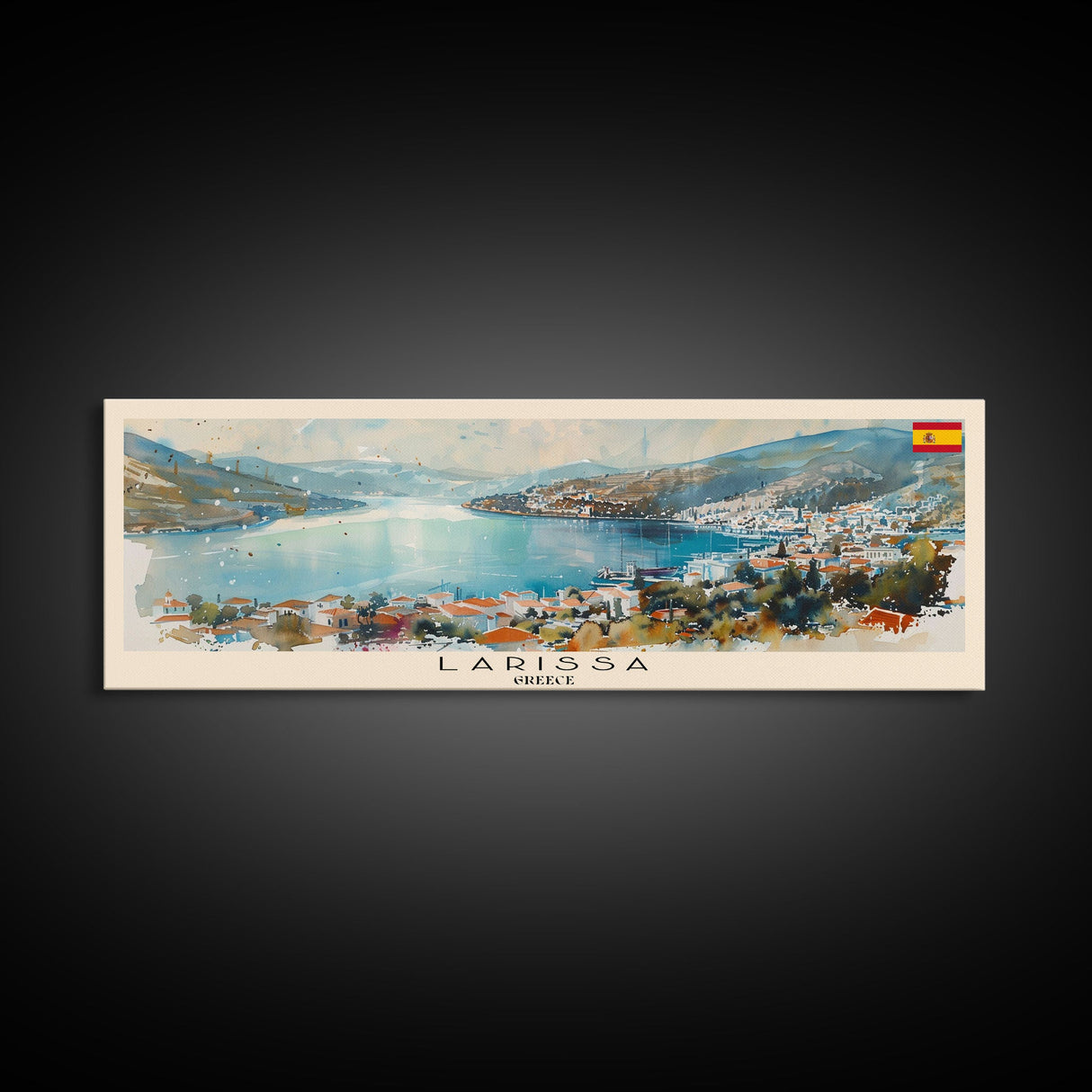 Larissa Greece Wall Art, Panoramic Travel Poster, Panoramic Framed Canvas Print, City Wall Art, Wall Hanging Home Decor, Travel Art