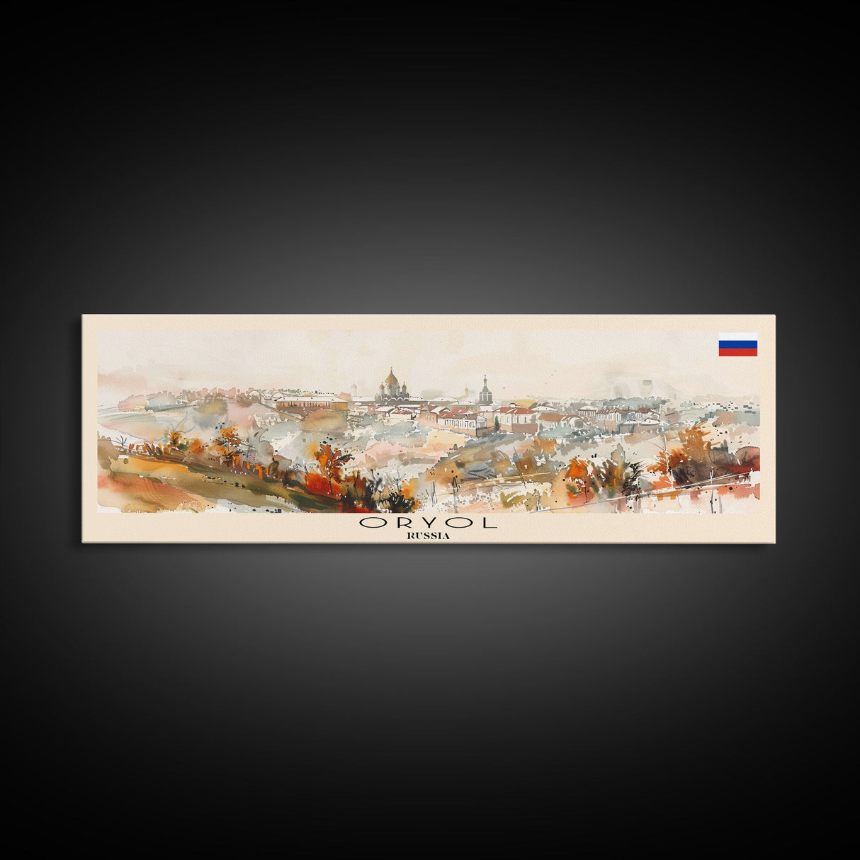 Oryol Russia Wall Art, Panoramic Travel Poster, Panoramic Framed Canvas Print, City Wall Art, Wall Hanging Home Decor, Travel Art