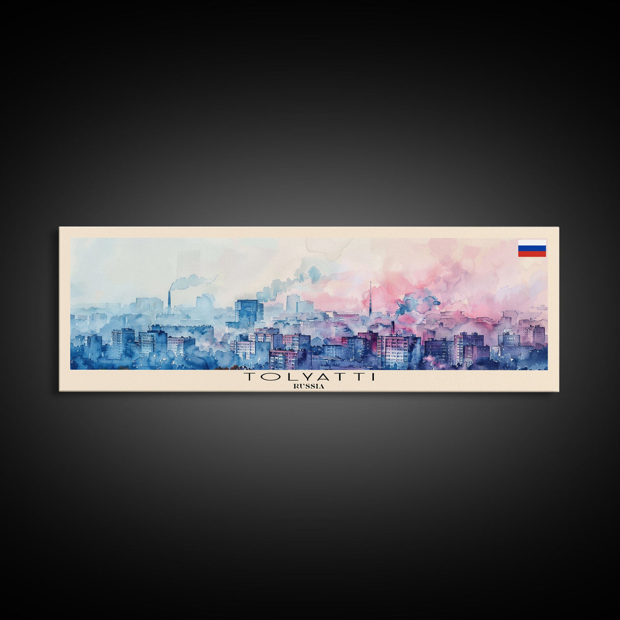 Togliatti Russia Panoramic Travel Poster, Framed Canvas Print or Metal Wall Art, Travel Art, Home Decor, Panoramic Painting, Midcentury Art