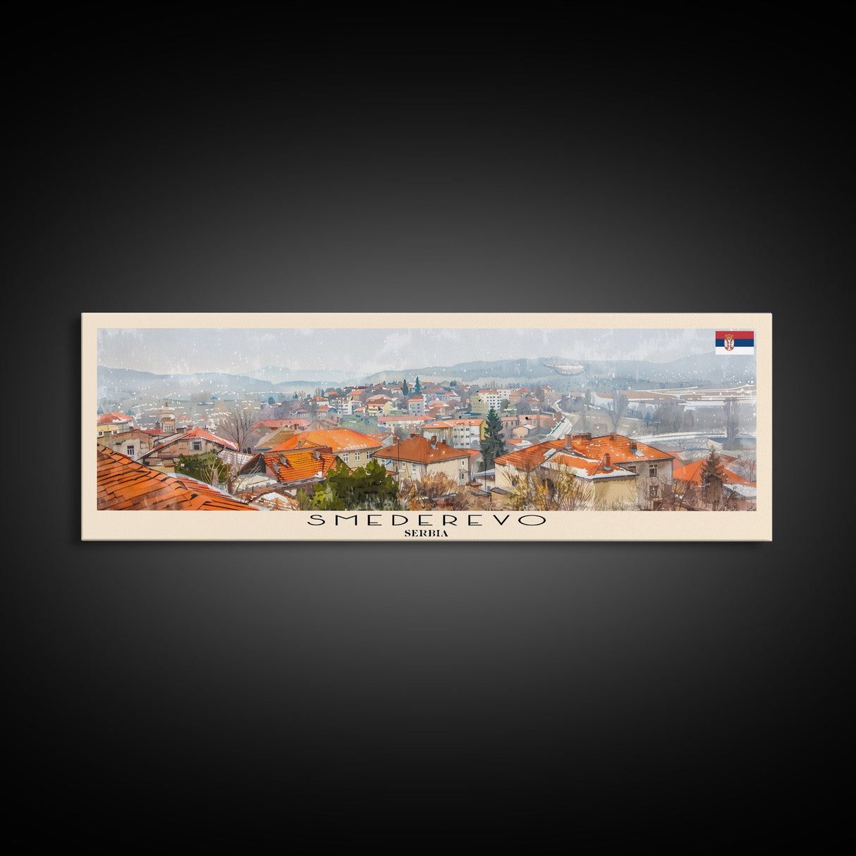 Smederevo Serbia Travel Print Wall Art, Panoramic City Art, Travel Art, Wall Decor, Vacation Gift, Framed Canvas Print Or Metal Art