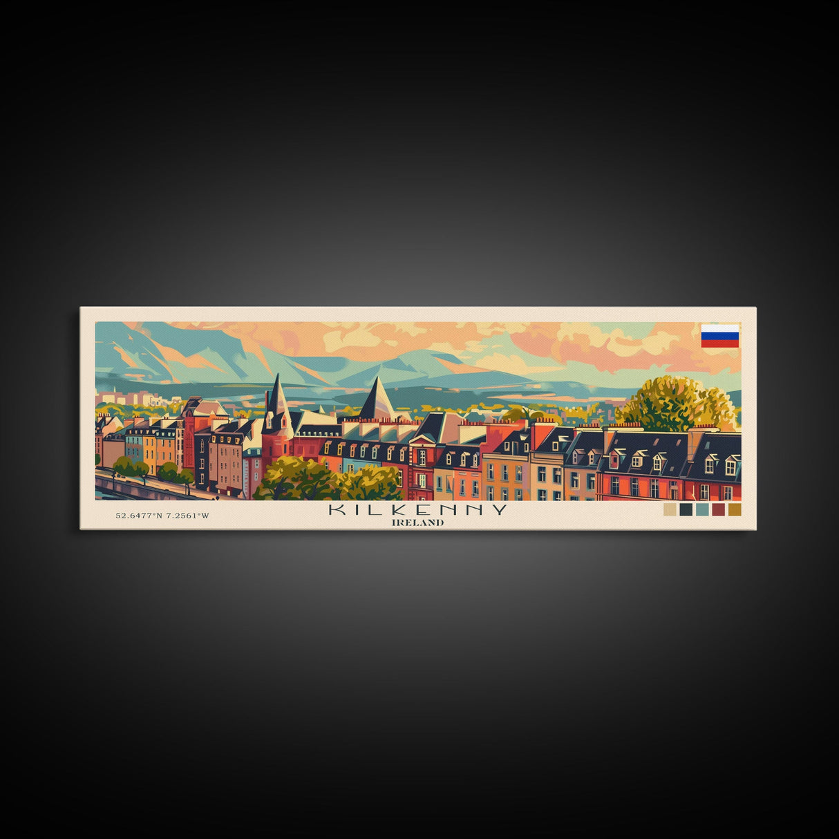 Kilkenny Ireland Travel Print Wall Art, Panoramic City Art, Travel Art, Wall Decor, Vacation Gift, Framed Canvas Print Or Metal Art