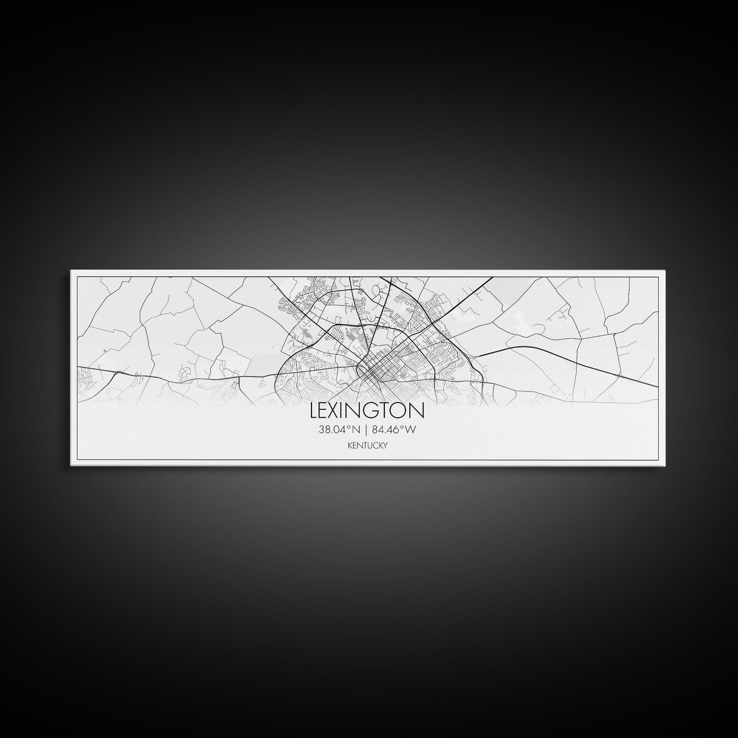 Panoramic Lexington City Map, Kentucky Art, Map Print, Minimalist Wall Art, Canvas Art, Housewarming Gift, Street Map Art, Closing Gift