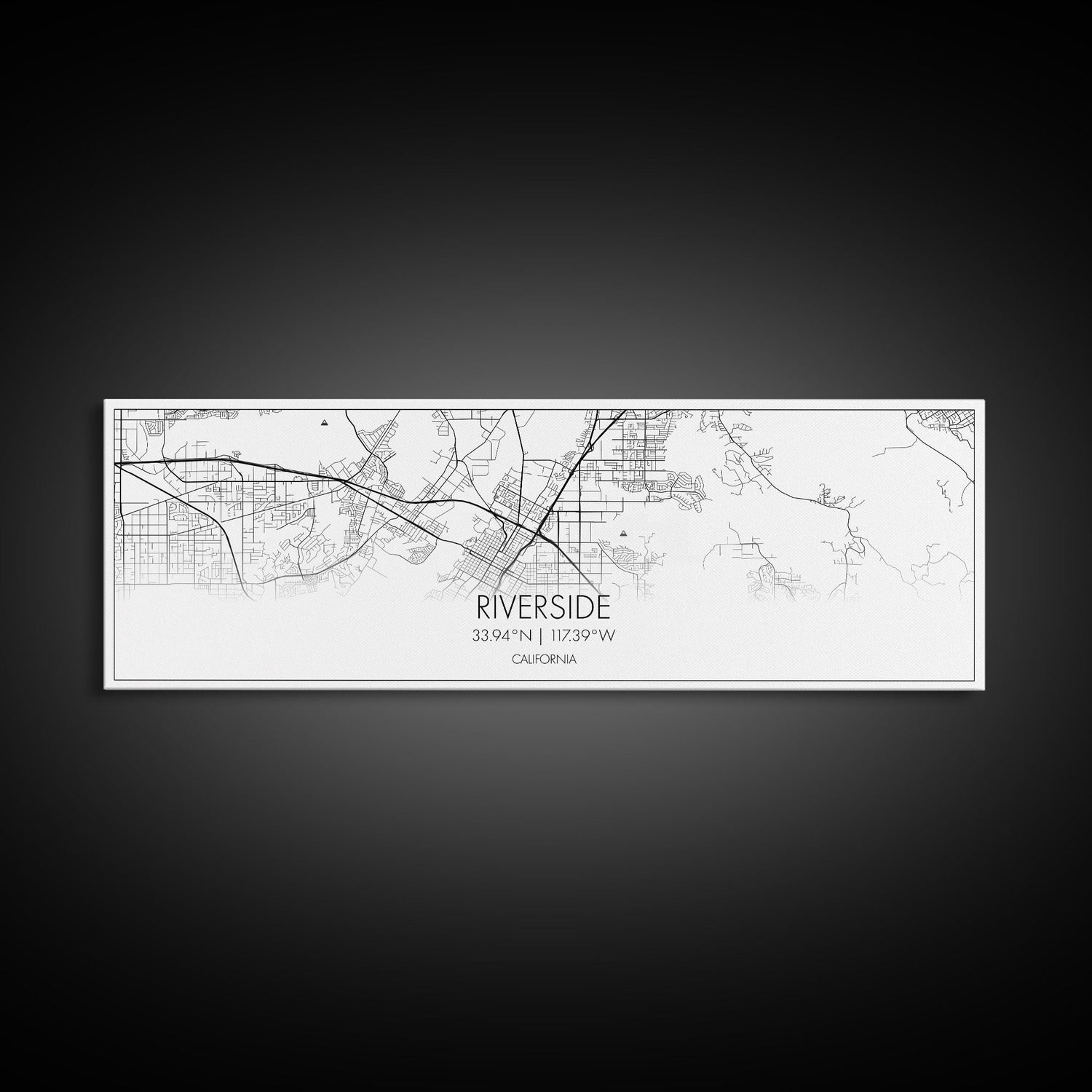 Panoramic Riverside City Map, California Art, Map Print, Minimalist Wall Art, Canvas Art, Housewarming Gift, Street Map Art, Closing Gift