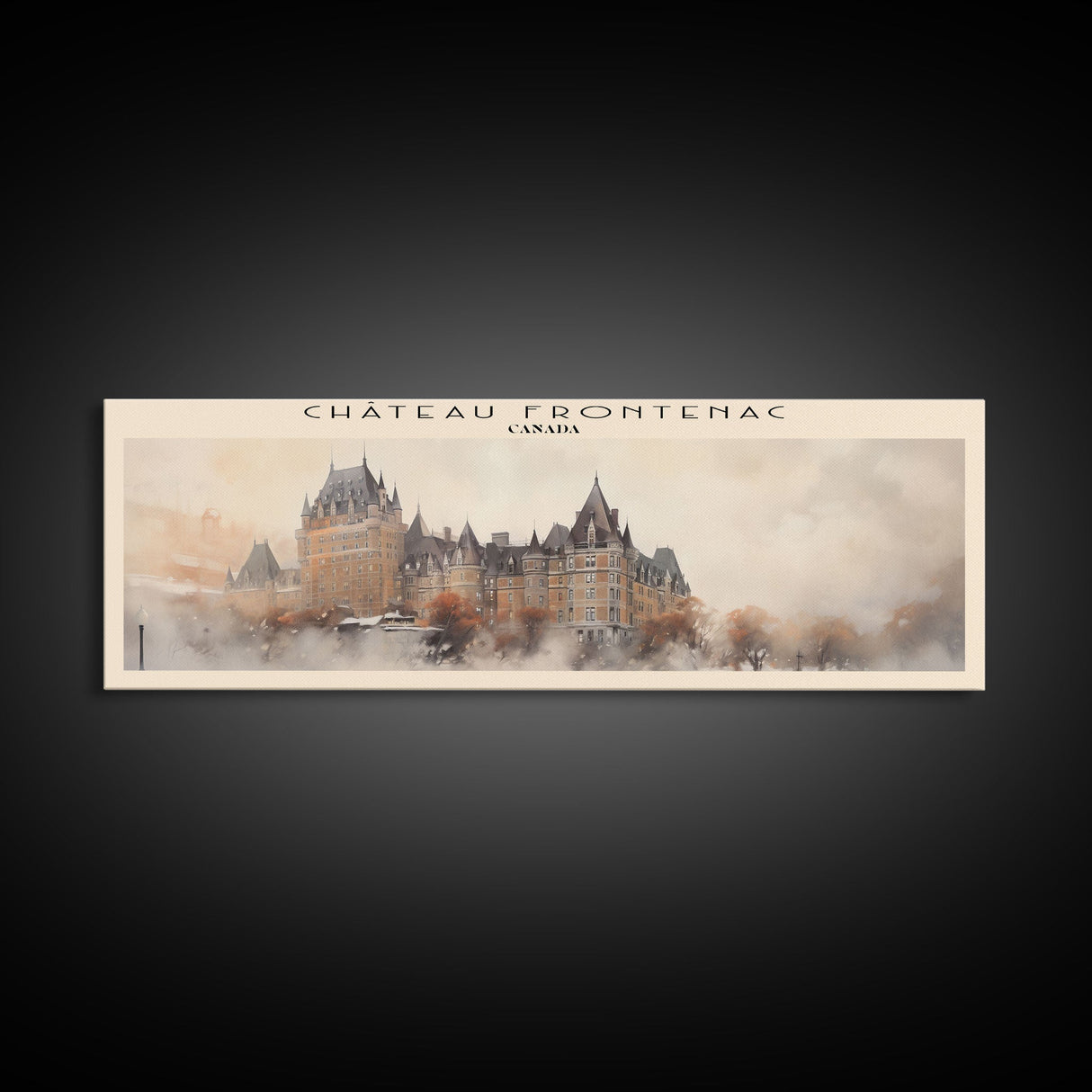 Château Frontenac COUNTRY Travel Poster Print, Framed Canvas Print, COUNTRY Travel Art, Wood Framed Art, Wall Hanging, Home Decor