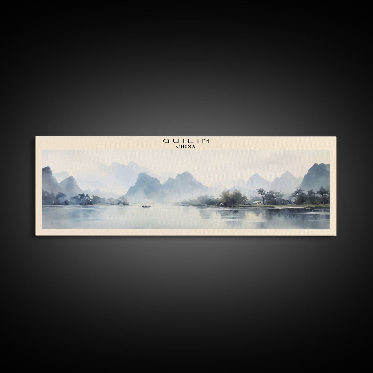 Guilin COUNTRY Travel Poster Print, Framed Canvas Print, COUNTRY Travel Art, Wood Framed Art, Wall Hanging, Home Decor