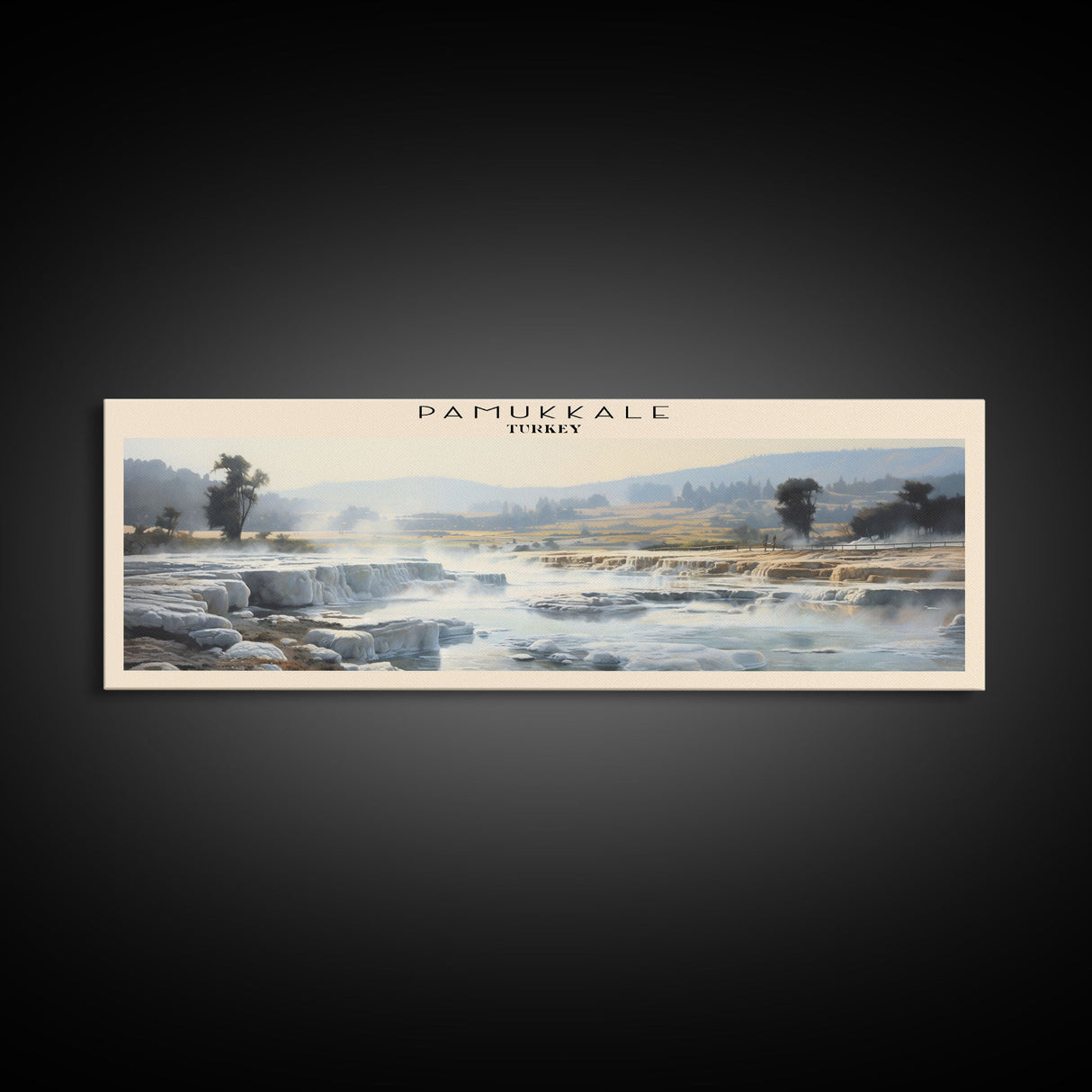 Pamukkale Travel Print Wall Art, Travel Poster Print, Retro Style COUNTRY Home Decor, Wall Hanging, Travel Gift Idea, Unique Metal Art