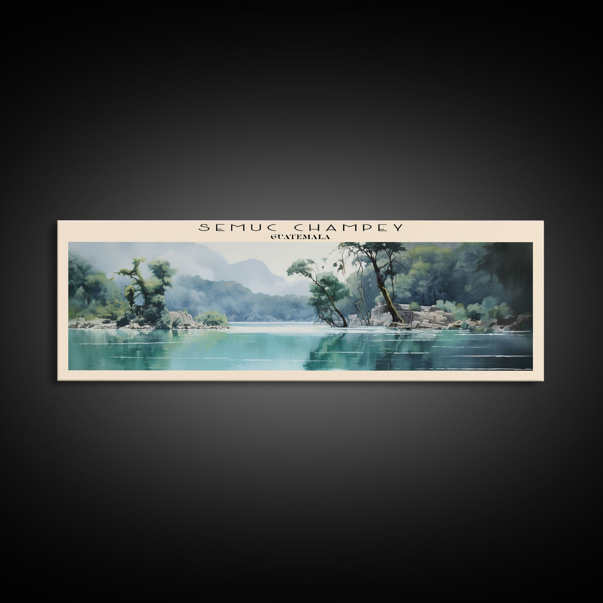 Semuc Champey Travel Poster Print, Framed Canvas Wall Art, Metal Wall Art, COUNTRY art, Gift For Him, Travel Wall Art, Travel Lover Gift