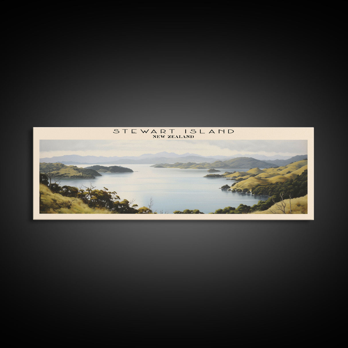 Stewart Island Travel Poster Print, Framed Canvas Print, COUNTRY Travel Art, Wood Framed Art, Wall Hanging, Home Decor