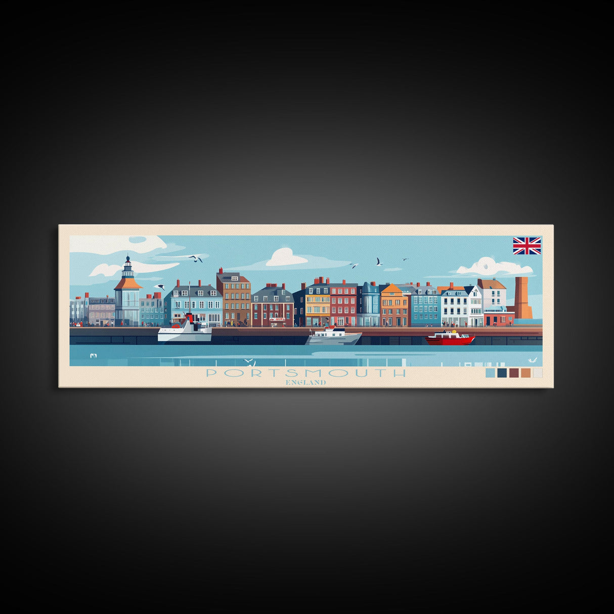 Port Sudan, Sudan Panoramic Travel Poster Canvas Print, Port Sudan, Sudan Painting, Sudan Art, Port Sudan Travel Art, Guest Room Painting