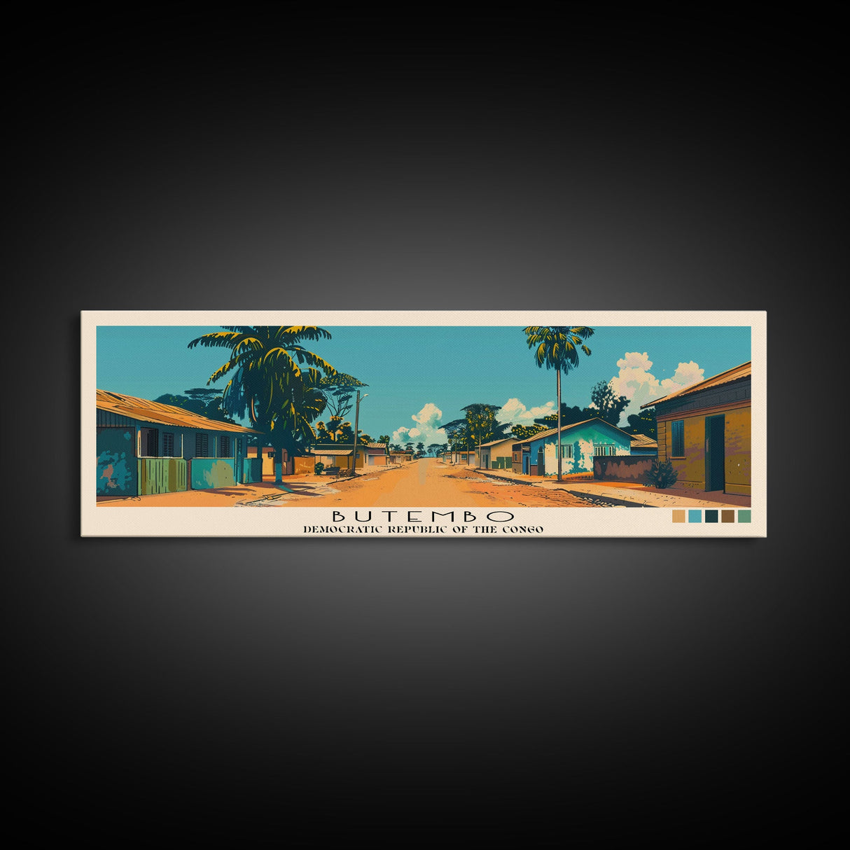 Butembo, Congo Panoramic Canvas Print, Butembo, Congo Painting, Congo Art, Butembo Travel Poster, Travel Art, Guest Room Painting