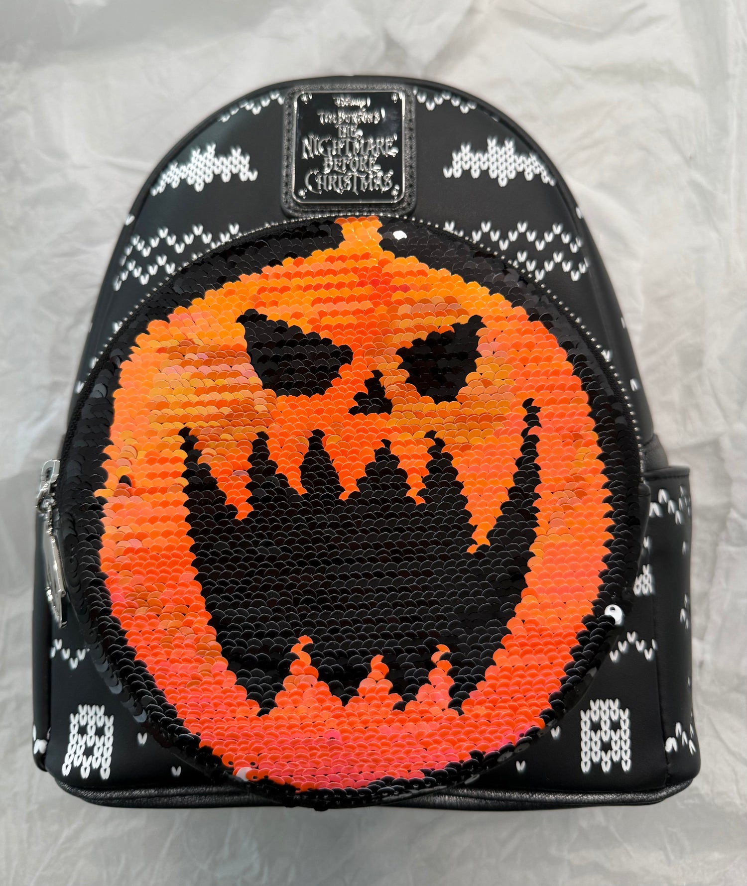 Disney Loungefly Nightmare Before Christmas Sequin Jack Mini Backpack