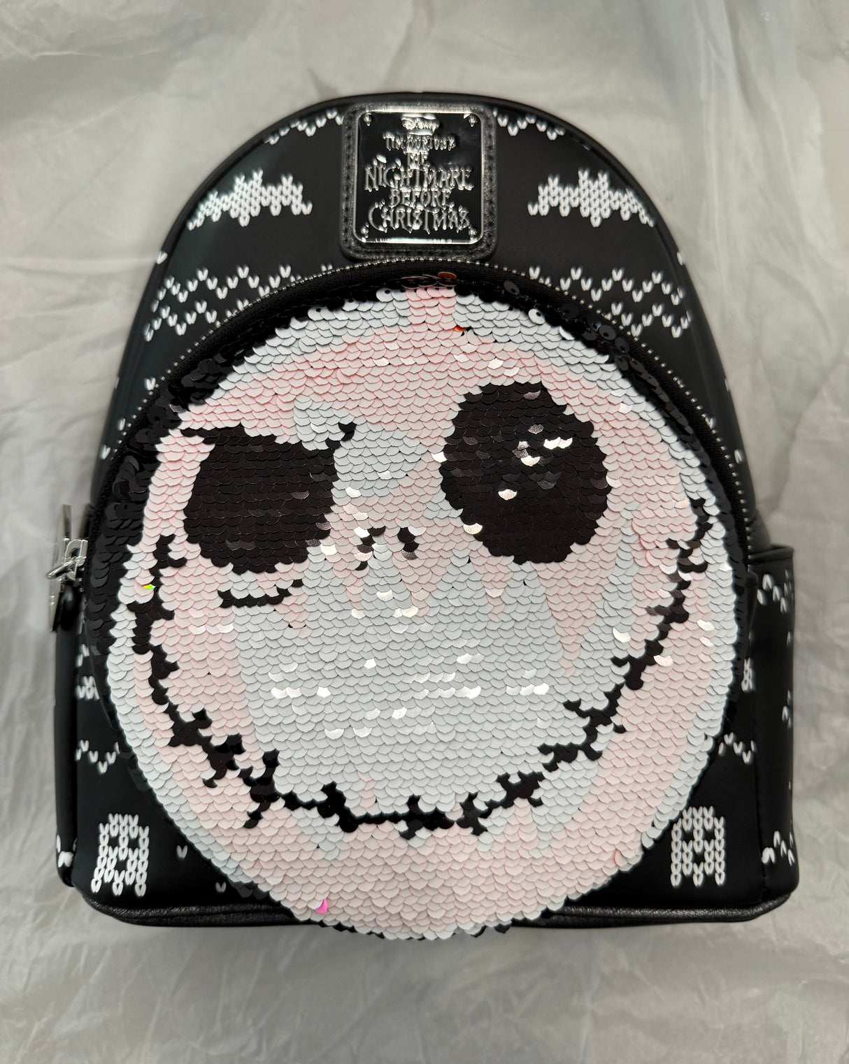 Disney Loungefly Nightmare Before Christmas Sequin Jack Mini Backpack