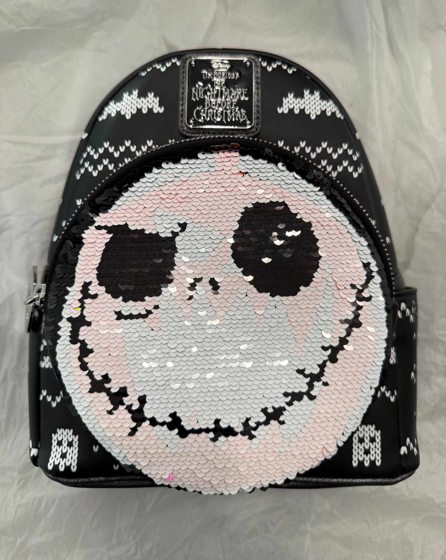 Disney Loungefly Nightmare Before Christmas Sequin Jack Mini Backpack