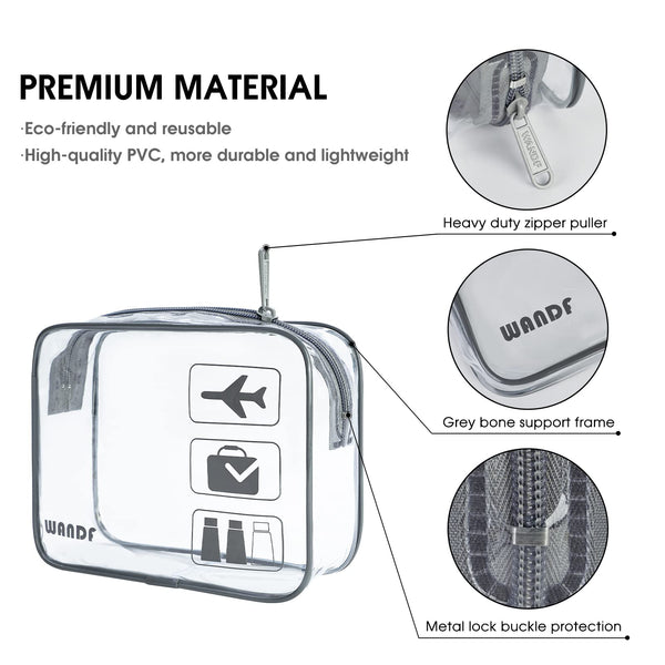 TSA Approved Clear Travel Toiletry Bag by WandF