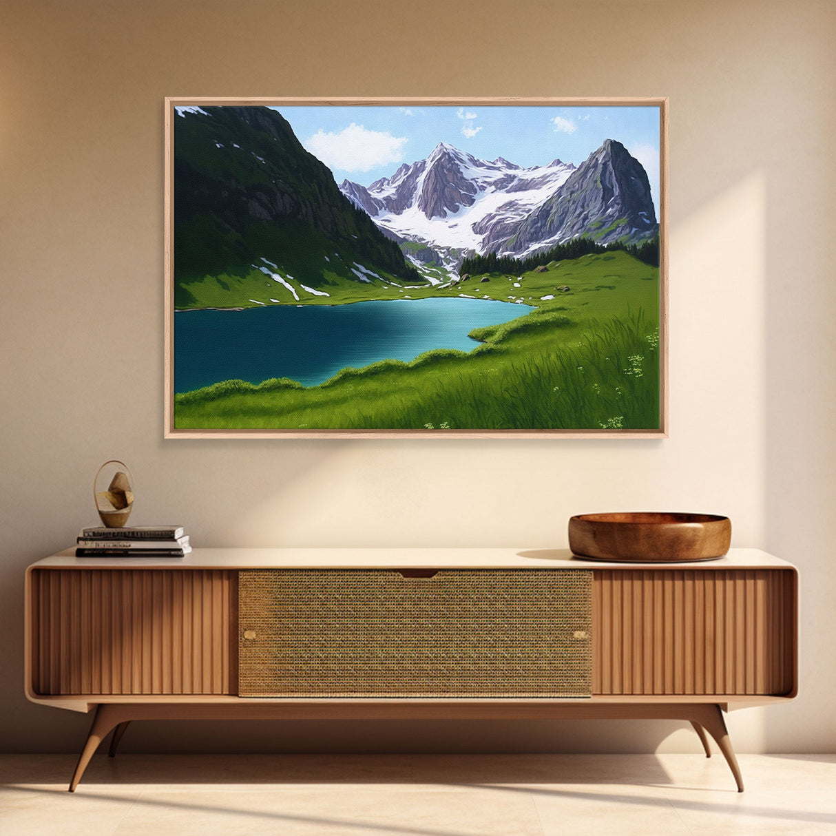 Calm and Serene Landscape Painting, Framed Canvas Print, Canvas Art, Framed wall decor, living room wall art