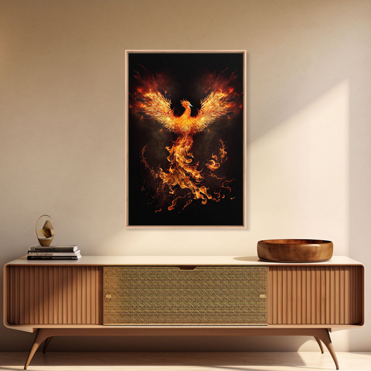 The Phoenix, Symbol of Renewal, Rebirth, Framed Canvas Art, Canvas Print, Canvas Wall Art, Strength, Transformation and Renewal