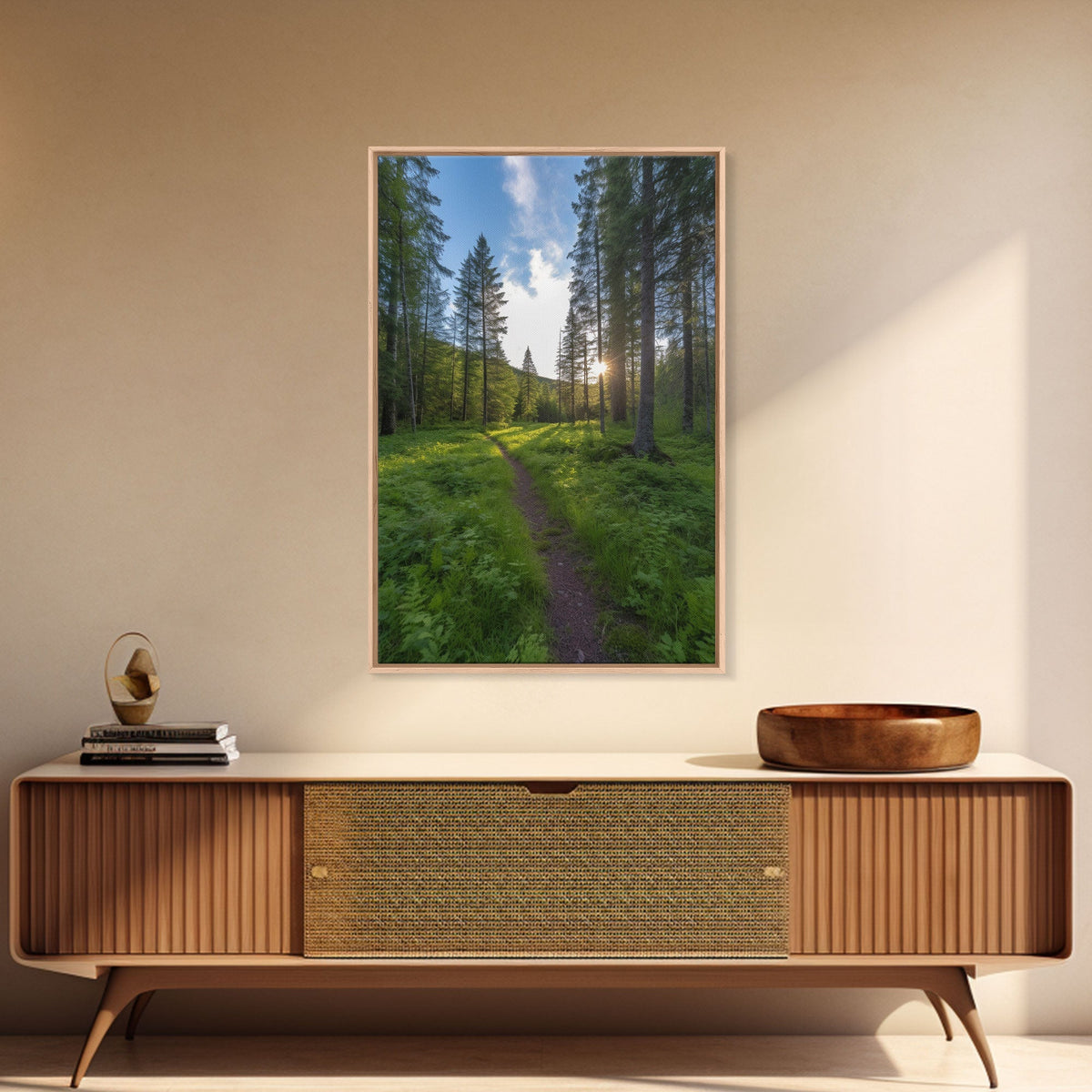 Trees Wall Art, Woods Path Wall Decor, Nature Art Print, Photography Print, Wall Decor, Canvas Print, Wall Art, Framed Canvas