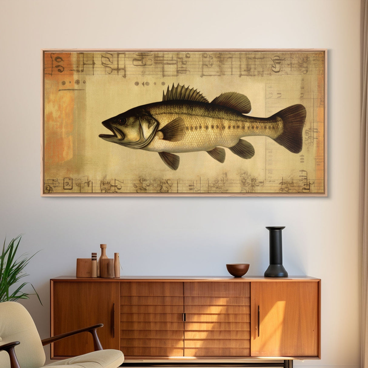 Fish Wall Decor, Animal Wall Art, Nature Wall Art, Minimalist Wall Decor, Panoramic Wall Decor, Canvas Print, Wall Art, Framed Canvas Art