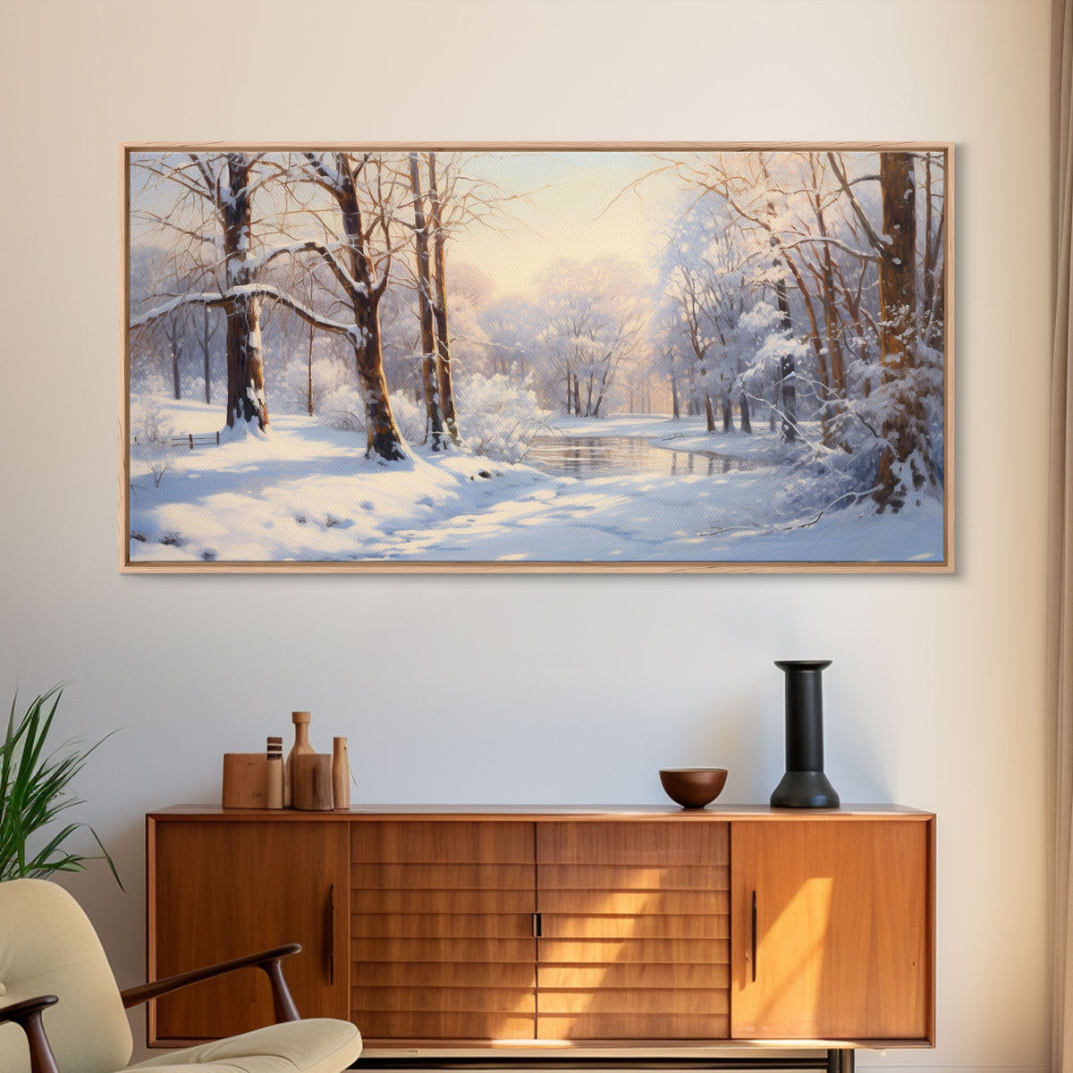 Winter Wall Art, Forest Art, Winter Forest Print, Panoramic Landscape, Wall Art, Canvas Wall Art, Landscape Art Print, Office Wall Décor