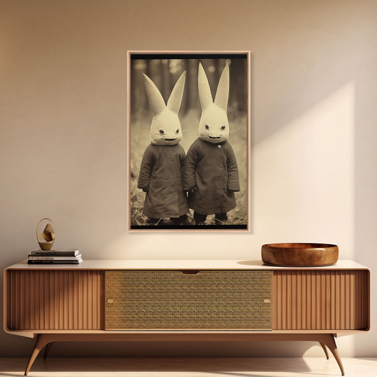 The Bunny Boys, Spooky Halloween Art, Scary Wall Decor, Spooky / Creepy Halloween Decor, Thought Provoking Haunted Art