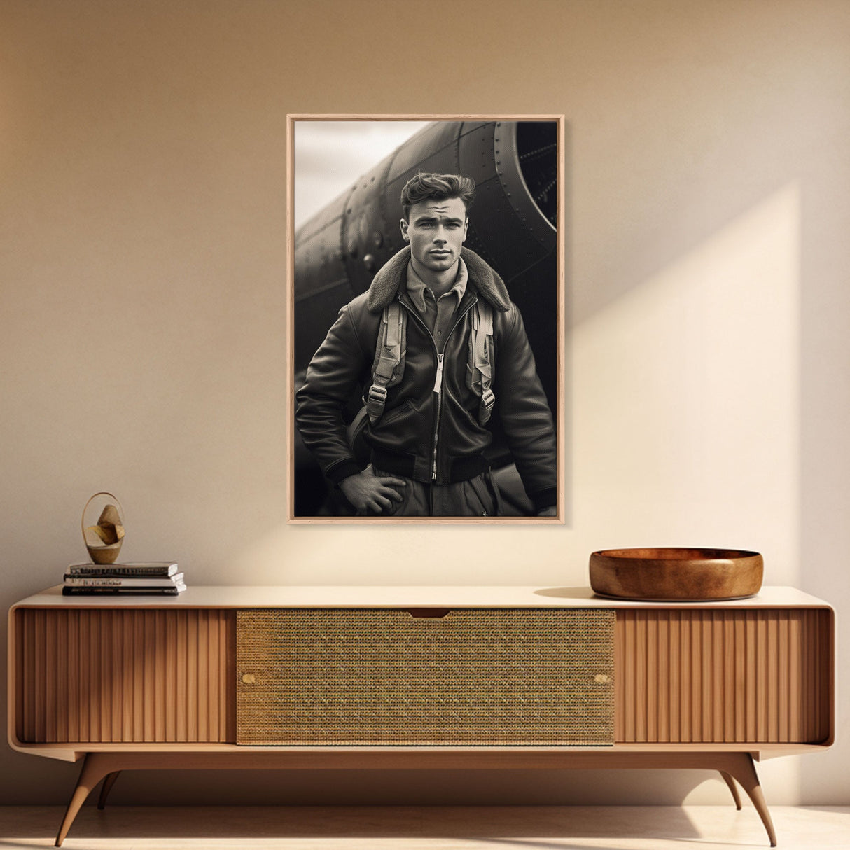 World War 2, Vintage Photo, Aviation Wall Art, Pilot Wall Art, Canvas Print, Wall Art, Vertical Print, Gift For Him, Office Wall Art