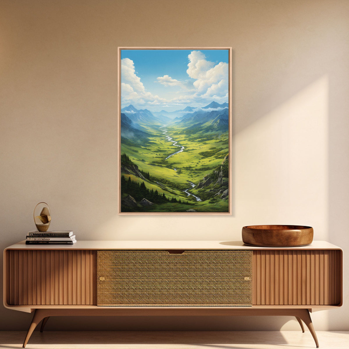 Mountains Wall Art, Valley Art, River Wall Print, Canvas Print, Wall Art, Vertical Art, Realtor Thank You, Home Wall Decor, Dorm Room Art