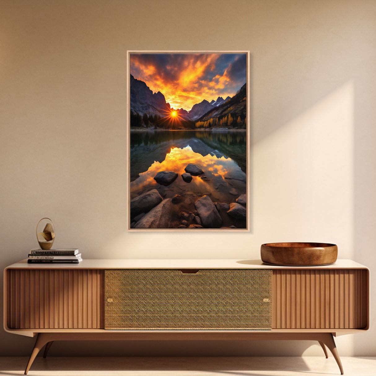 Lake Wall Art, Landscape Print, Nature Wall Art, Trees Wall Art, Canvas Print, Wall Art, Vertical Art, Congratulations Gift, Above Bed Art