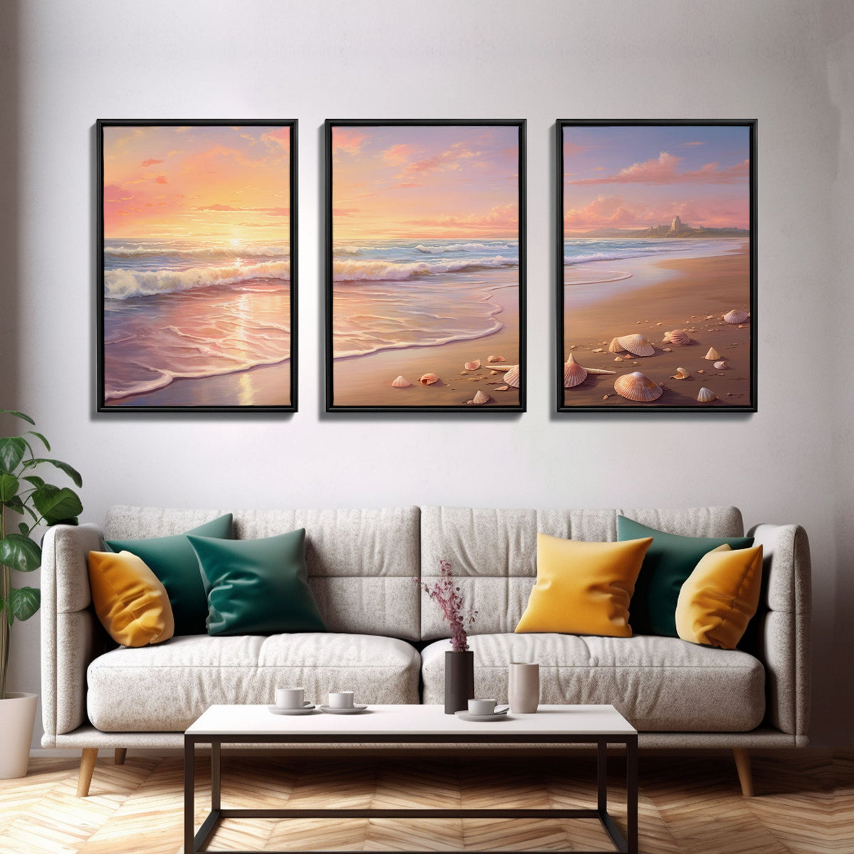 Seascape Canvas Print oil Painting, Original Abstract Ocean Painting, 3 Piece Set, Large Wall Art, Modern Wall Decor, Living room Home Decor