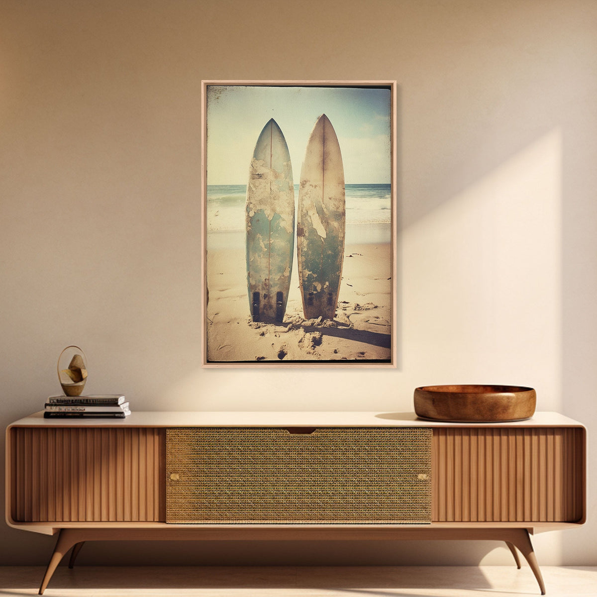 Surfboard Wall Art, Surf Decor, Beach Wall Art, Canvas Print, Wall Hanging, Portrait Art, Ocean Wall Art, Office Decor, Bedroom Prints