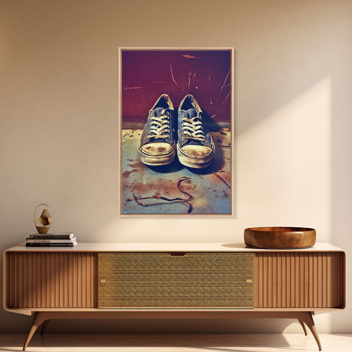 Sneaker Art, Shoe Wall Art, Sneaker Head, Canvas Print, Wall Hanging, Portrait Art, Fashion Wall Art, Gift For Her, Home Wall Decor