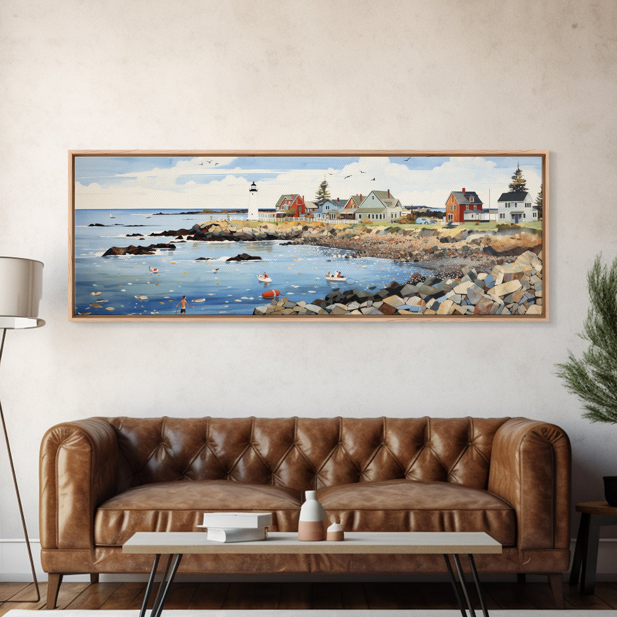 Maine Art Framed Canvas Print - Modern High-Quality Gicle Artwork, Eco Friendly and Durable - Framed Canvas Perfect for Gifts and Home Decor