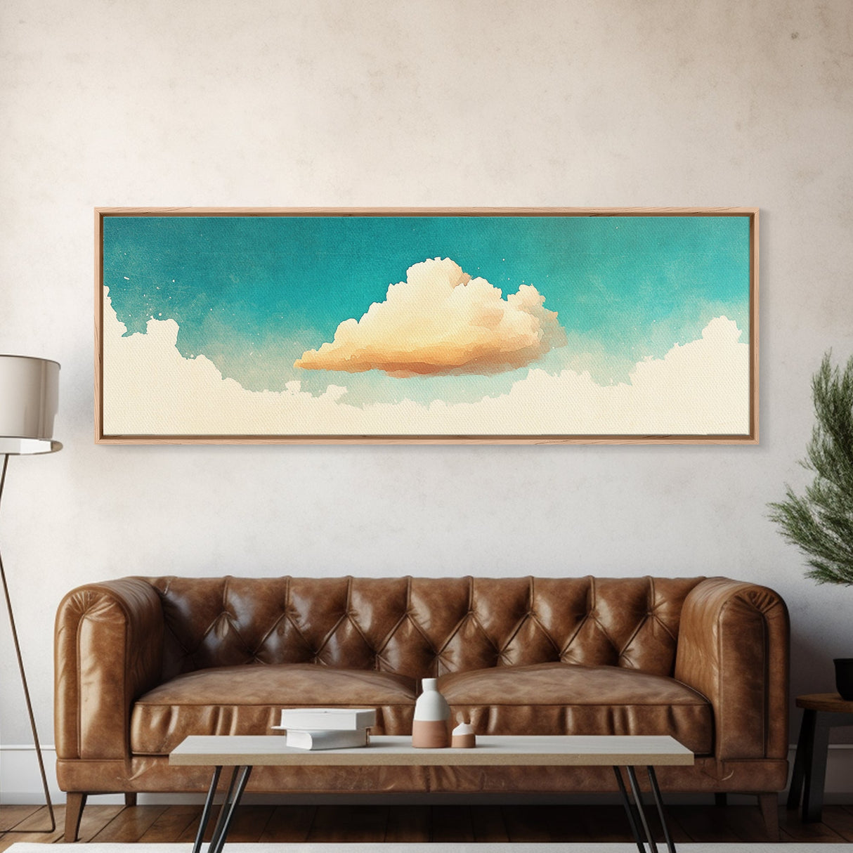 Modern Wall Art - Abstract Oil Painting Print - Extra Large Wall Art - Canvas Wall Hanging - Cloud Painting - Oversized Wall Art - Framed Canvas