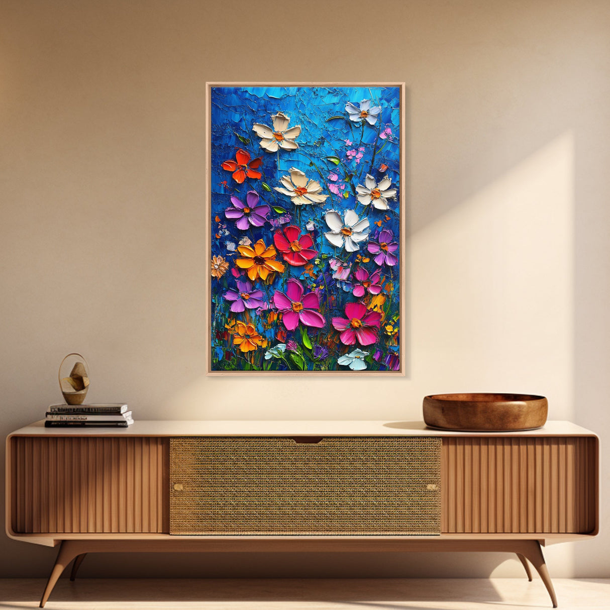 Wildflower Oil Painting Print, Wildflowers Home Decor, Boho Wall Art, Botanical Art, Oil Painting Wall Art, Floral Wall Prints