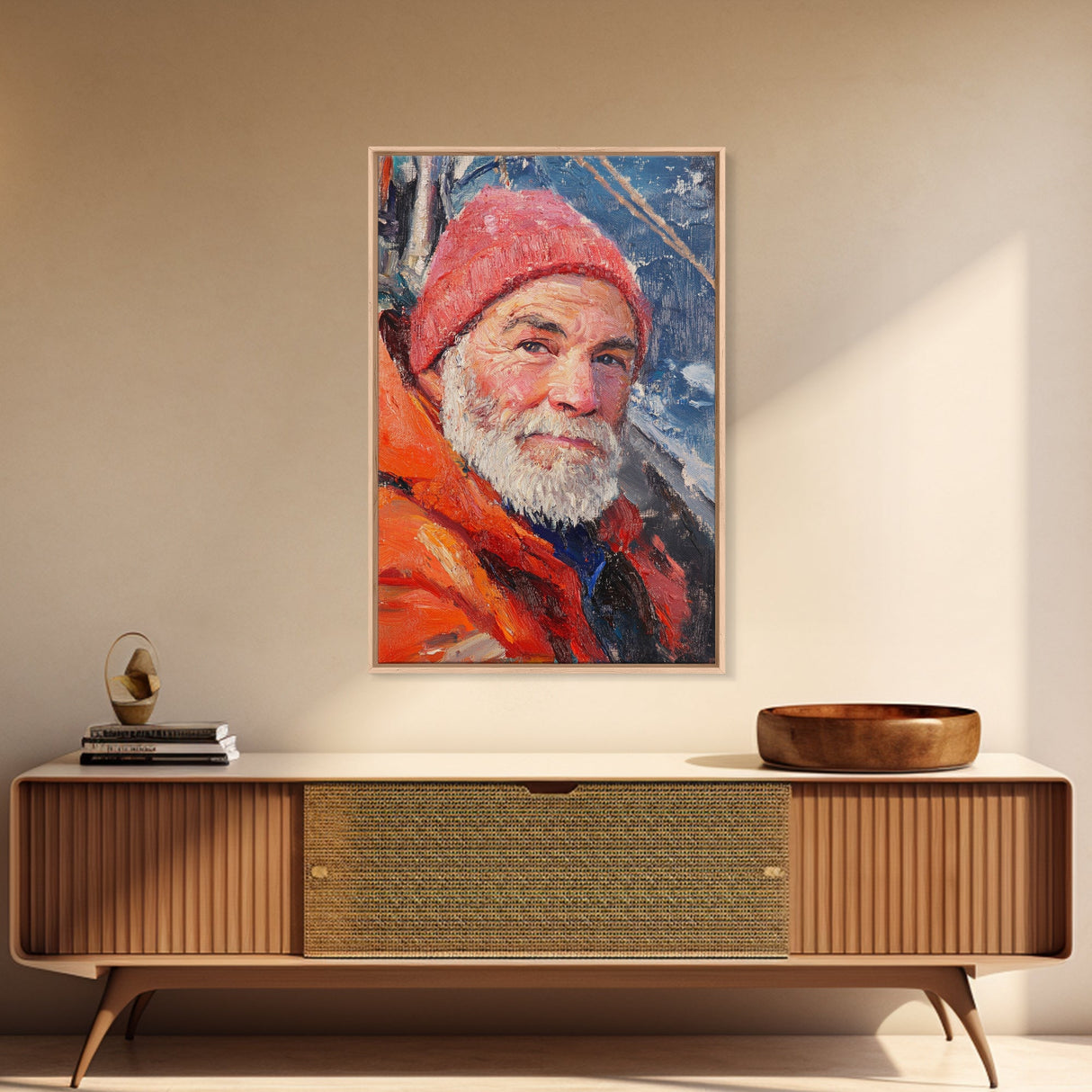 Fisherman Painting Canvas Print, Fisher Decor, Fisherman Wall Art, Oil Painting Of a Fisherman Canvas Print, Alaskan Wall Art