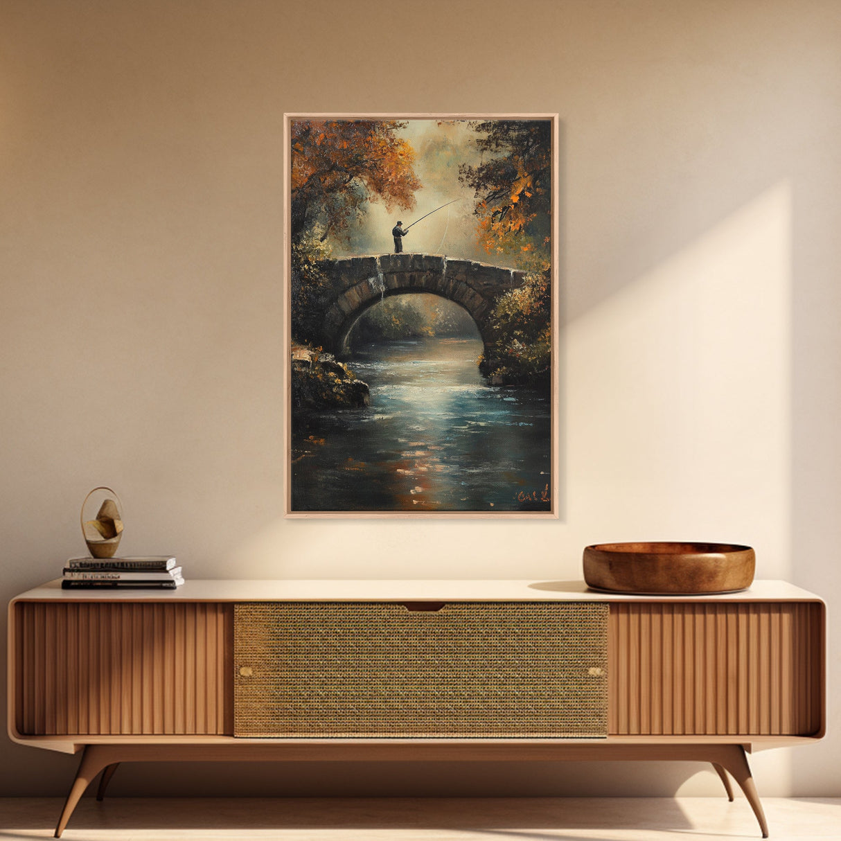 Fly Fishing Art Print on Canvas - Outdoors Gift Idea - Gift For Dad - Fly Fishing Art - Fly Fishing Painting - Trout Fishing - Outdoorsman Gift