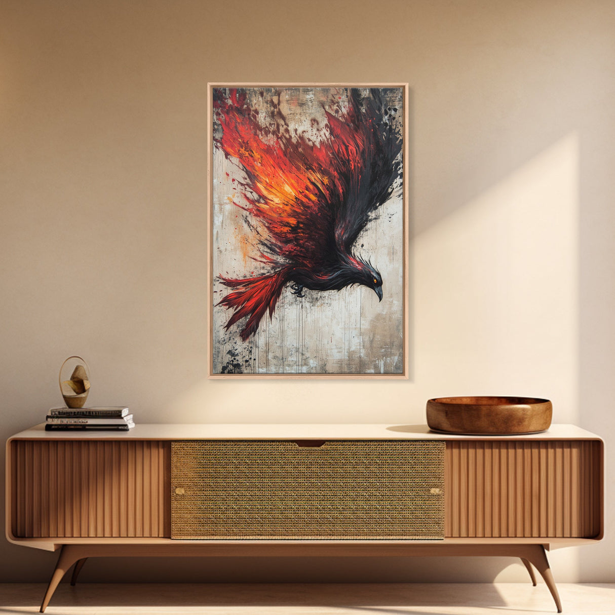 Graffiti Phoenix Canvas Print, Phoenix Painting, Grunge Punk Art, Office Decor, Man Cave Wall Art, Office Decor For Men, Gift For Him